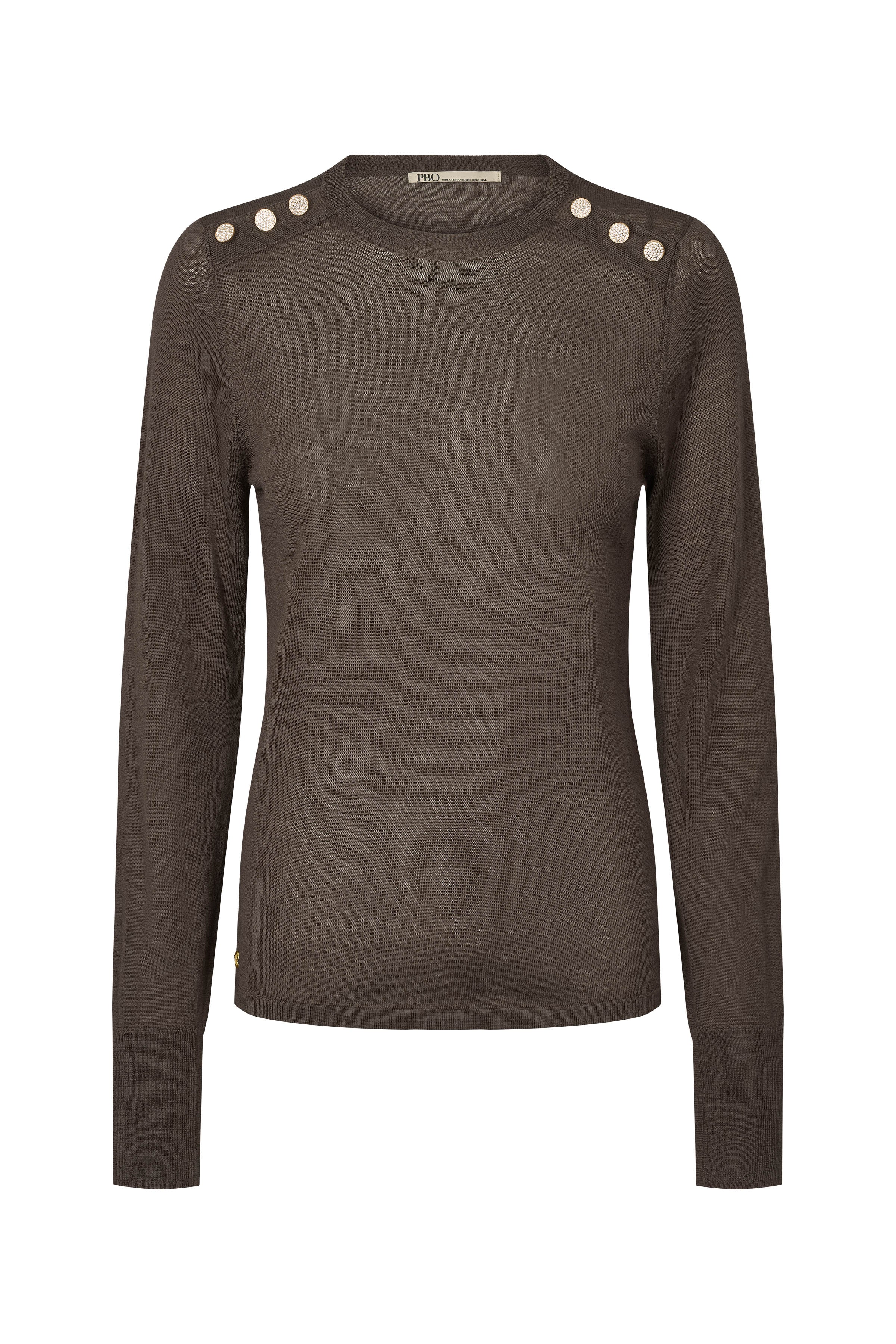 PBO Bluse - PBODeana Strik Bluse i Smoke