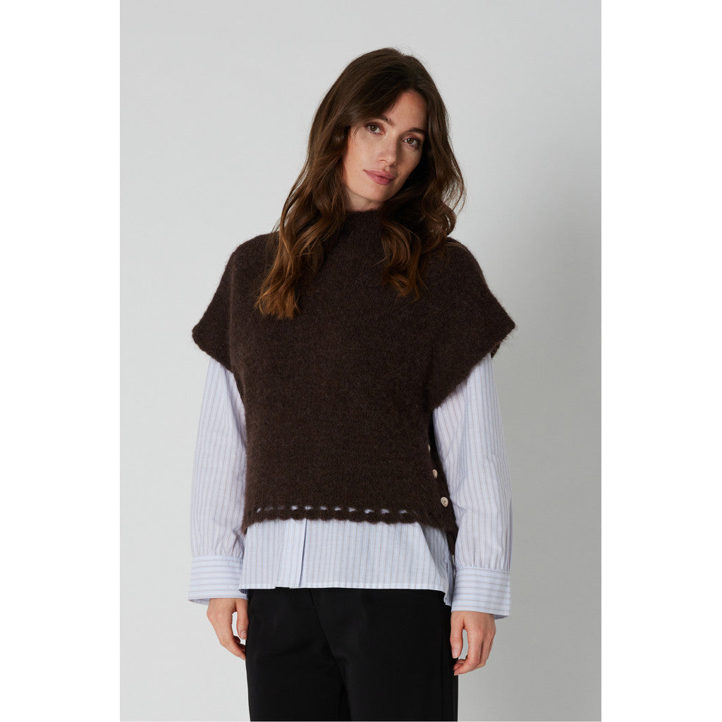 PBO Vest - PBOVallio Strik Vest i Chocolate