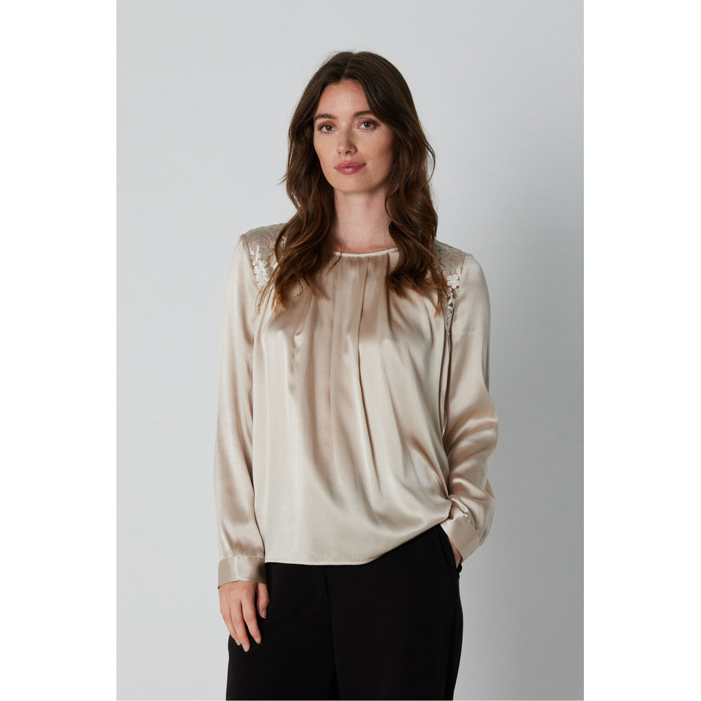 PBO Bluse - PboLaura Bluse i Champagne
