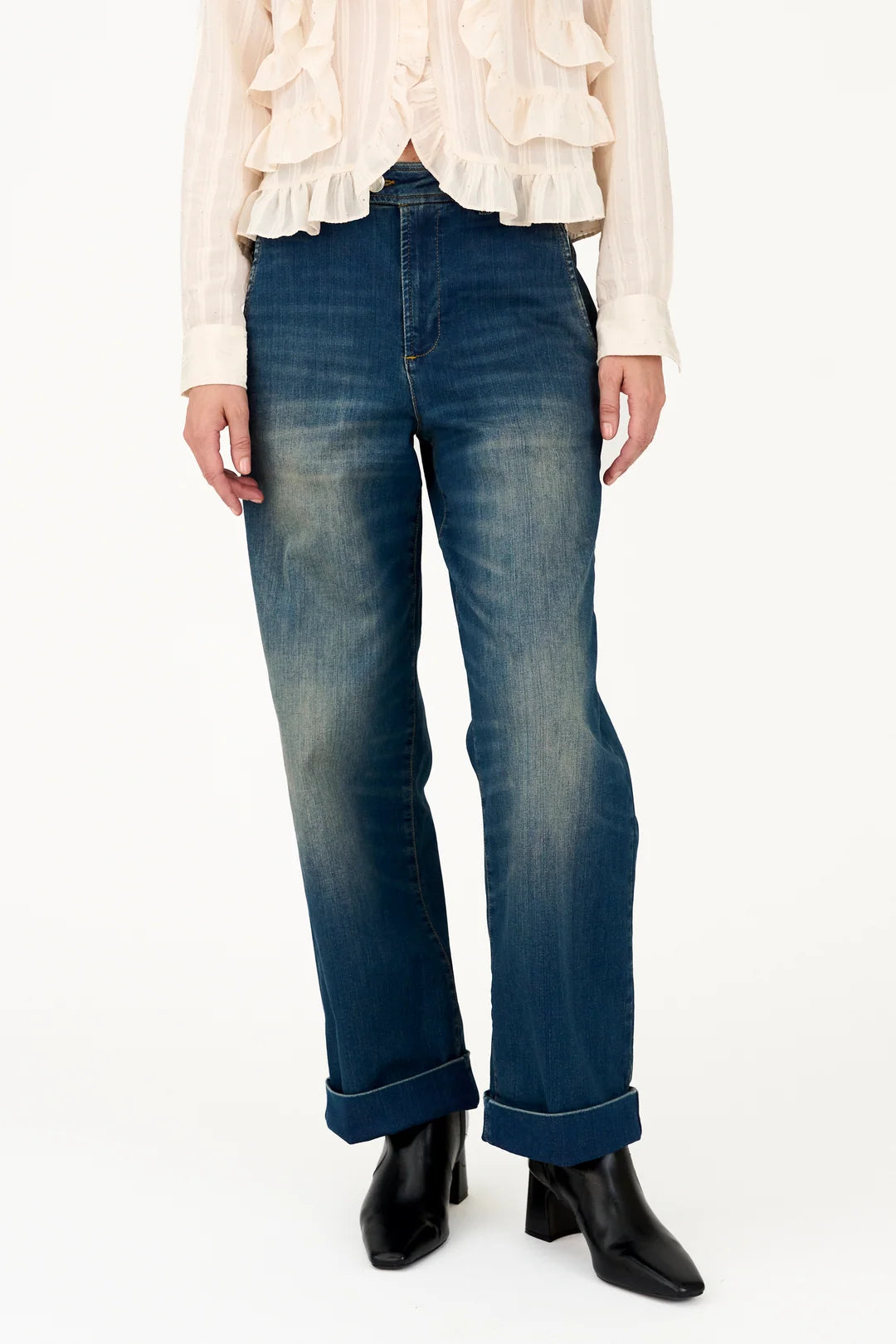 Pieszak Jeans - PD-Birkin Weekend Cropped Jeans Wash Alpin Vintage Denim Blue