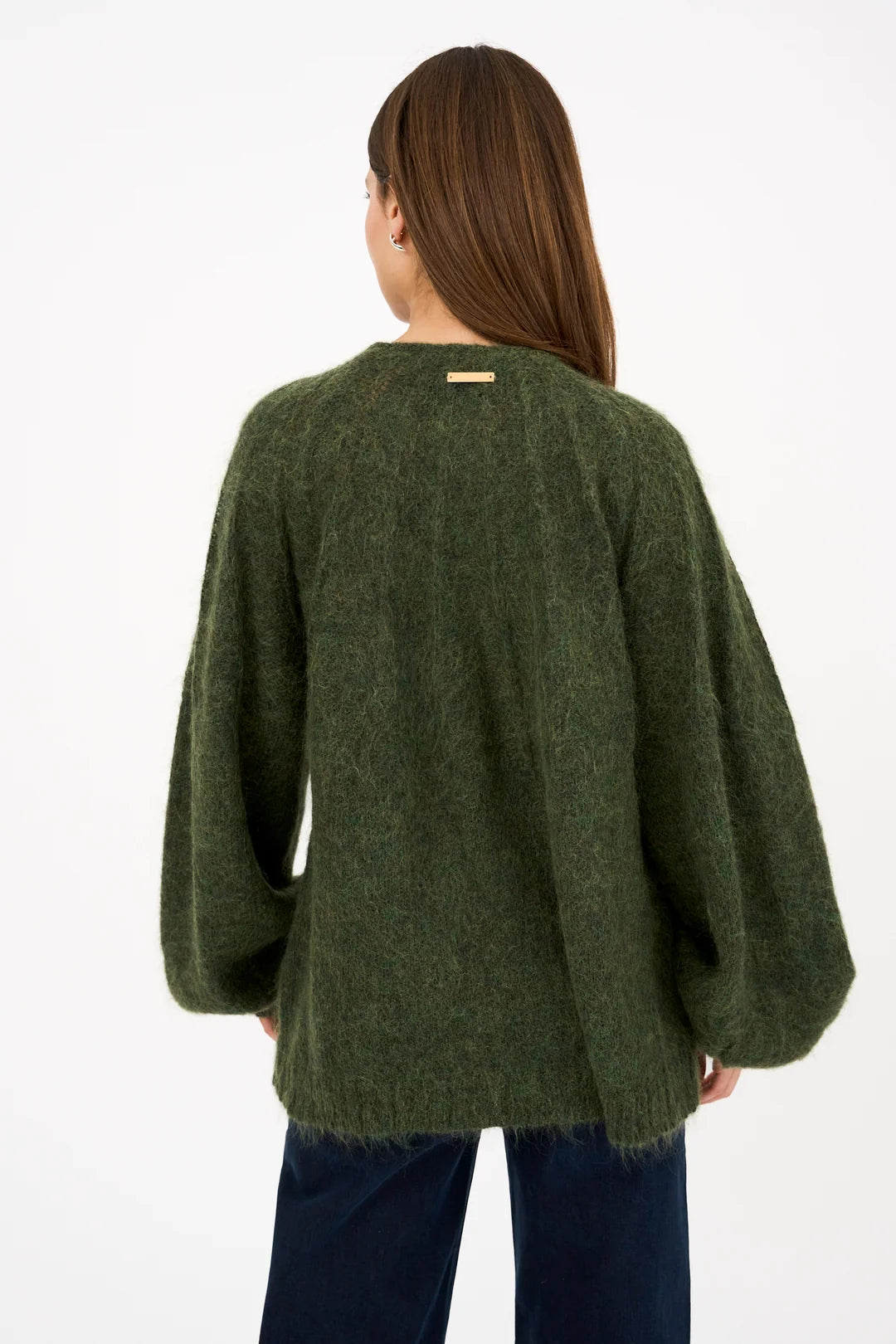 Pieszak Cardigan - PD-Maddie LS Strik Cardigan i Shadow Green Melange