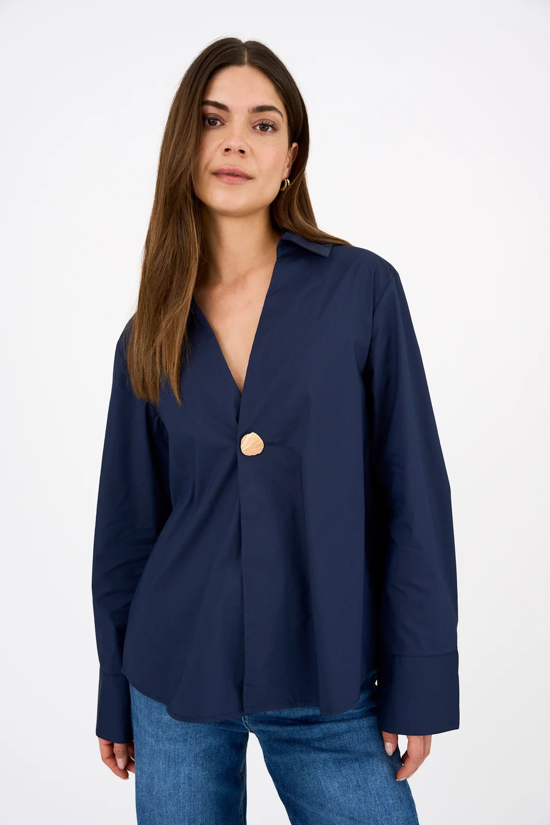 Pieszak Skjorte - PD-Tulip Poplin Botton Skjorte i Midnight Navy