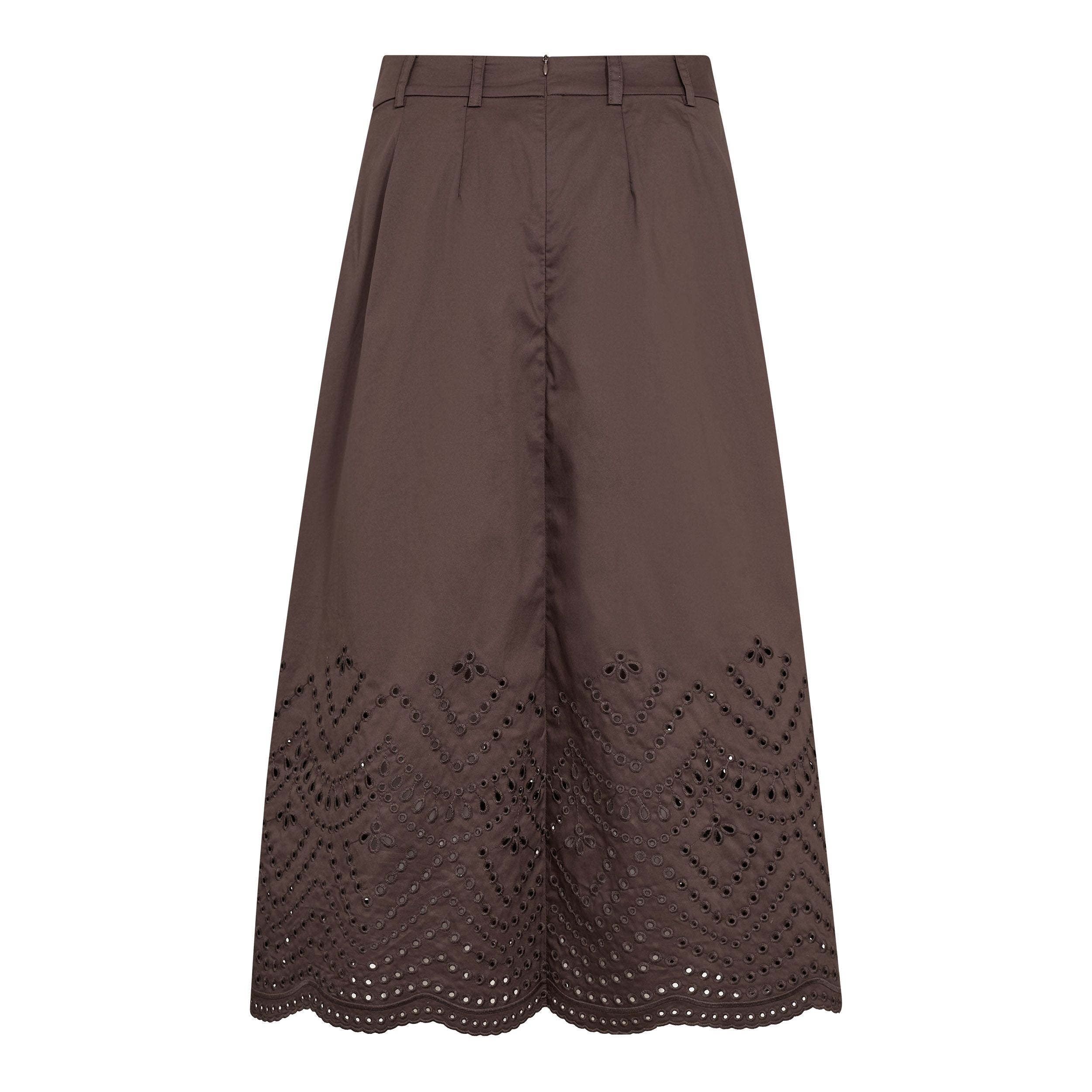 Co´couture Nederdel - PoppyCC Pleat Scallop Nederdel i Dark Brown