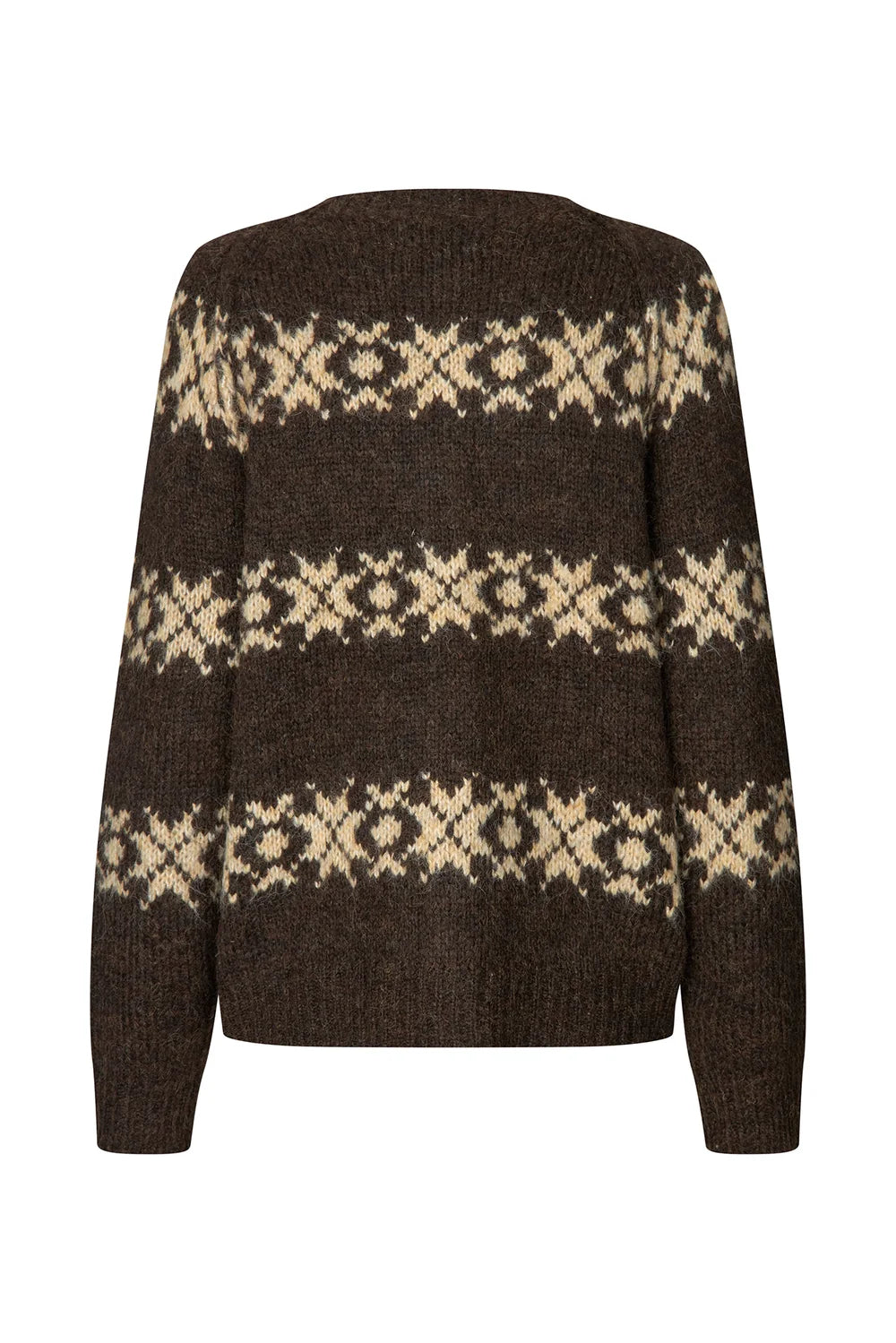 Lollys Laundry Cardigan - PadovaLL Strik Cardigan i Dark Mocca