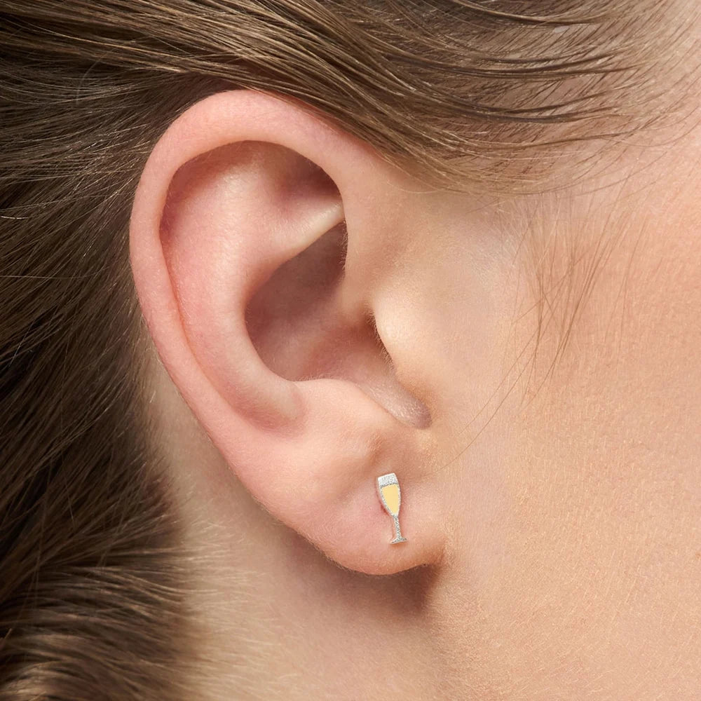 LULU Copenhagen Øreringe - Pop Ørering Champagne i Sølv