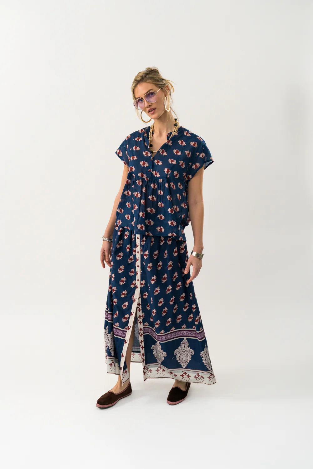 Lollys Laundry Nederdel - RioLL Maxi Nederdel i Dark Blue