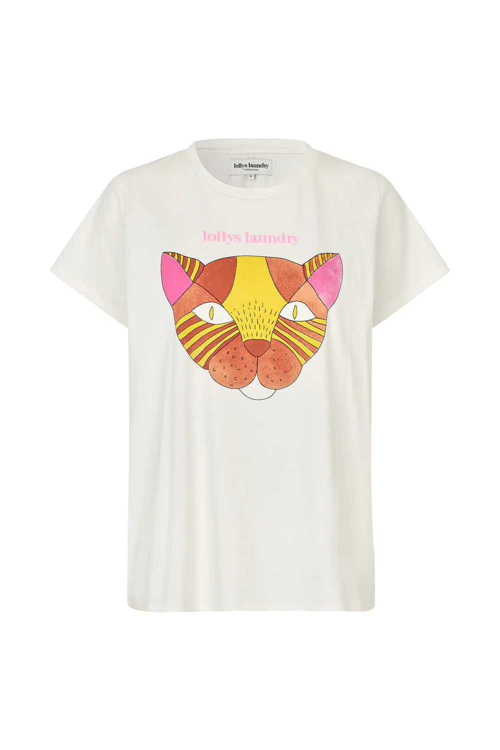 Lollys Laundry T-shirt - RomaLL Cat T-shirt i Hvid