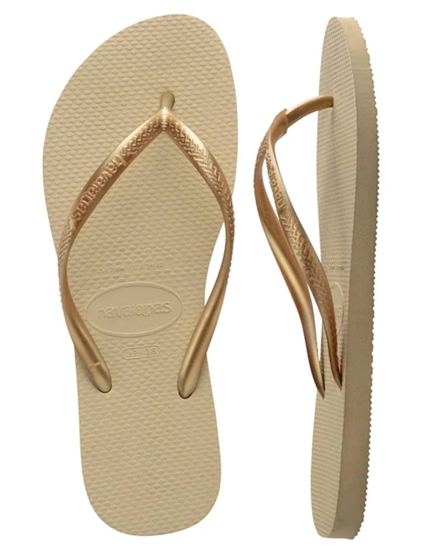 Havaianas Klipklappere - Hav Slim Klip Klap i Sand Grey Med Light Gold