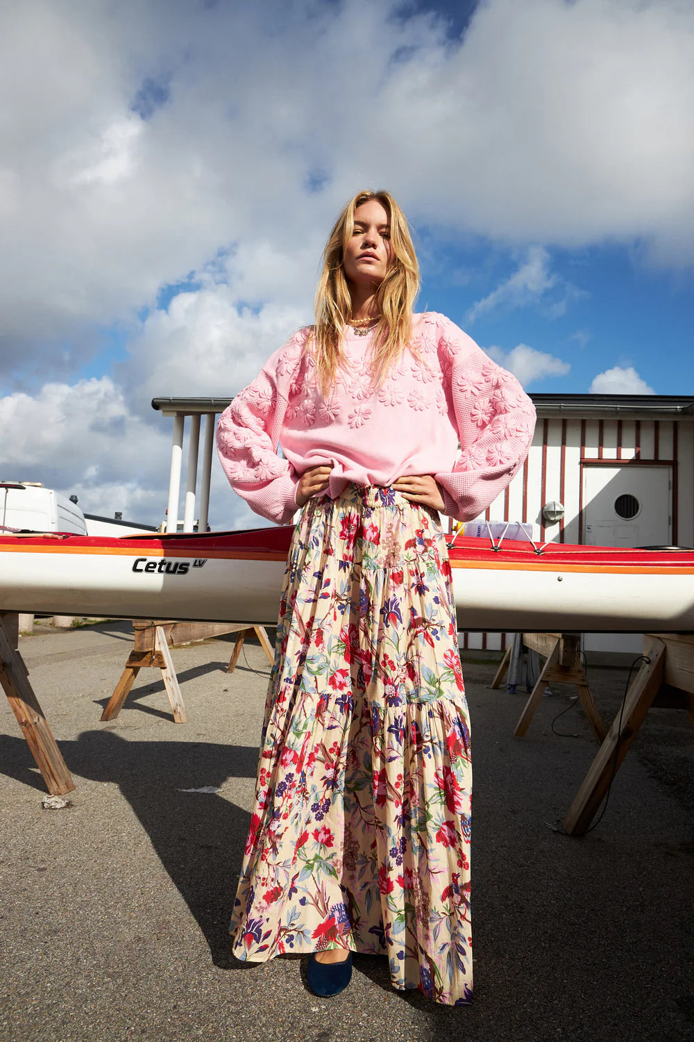 Lollys Laundry Nederdel - SunsetLL Maxi Nederdel i Flower Print
