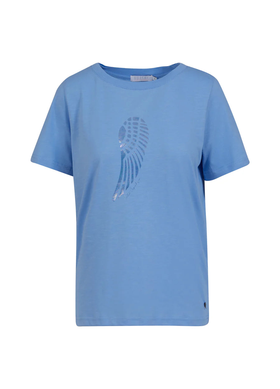 Coster Copenhagen T-shirt - T-shirt Med Vinge Print i Bright Sky Blue