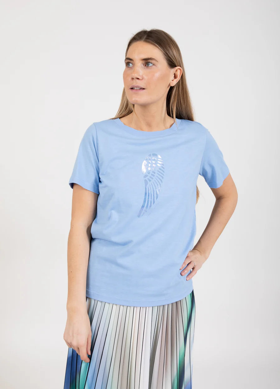 Coster Copenhagen T-shirt - T-shirt Med Vinge Print i Bright Sky Blue