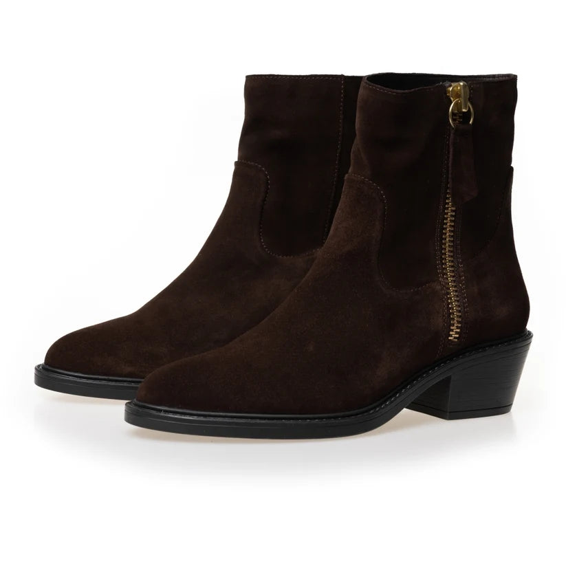 COPENHAGEN SHOES Støvler - The Sound Suede Støvler i Dark Brown