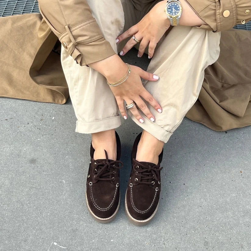 COPENHAGEN SHOES Sejlersko - The Walk Suede Sejlersko i Drak Brown