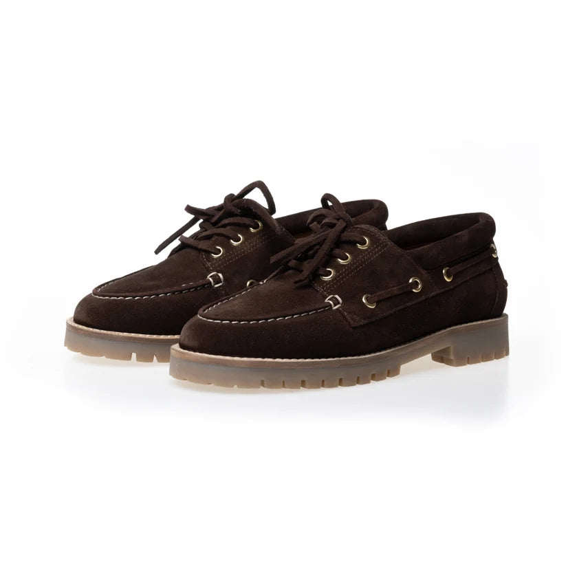 COPENHAGEN SHOES Sejlersko - The Walk Suede Sejlersko i Drak Brown