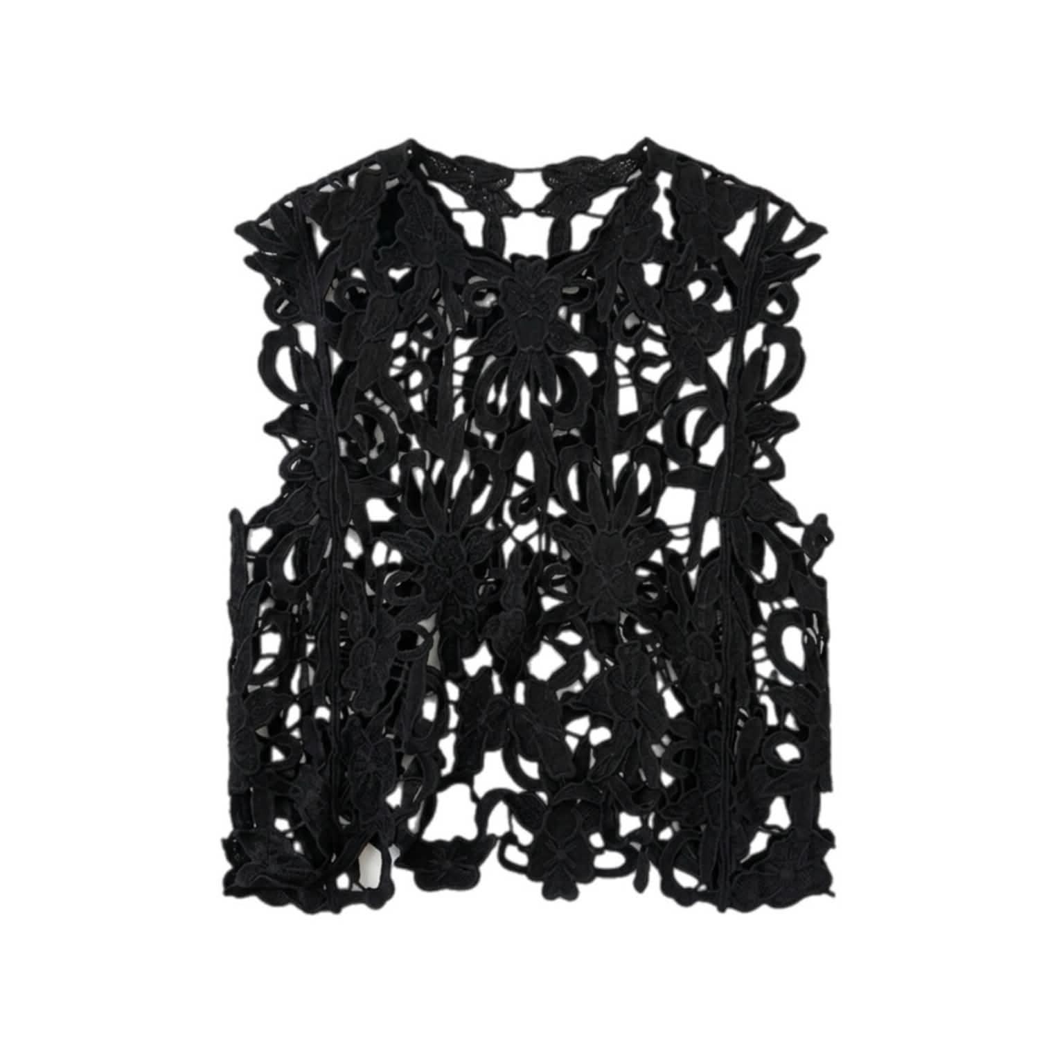 Tim & Simonsen Top - Gudrun Lace Top i Sort