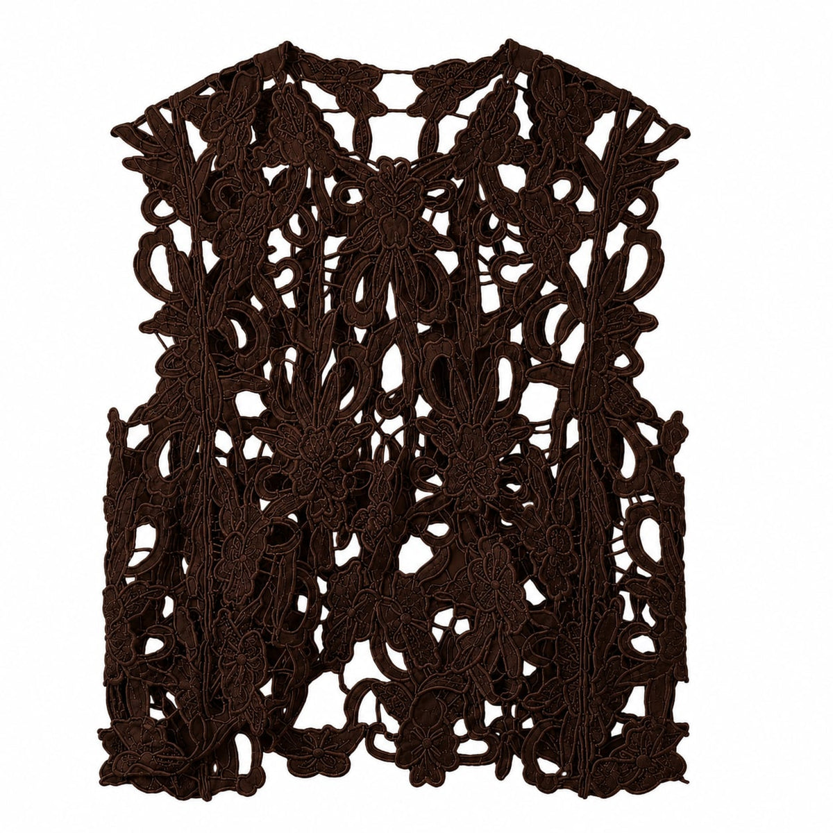 Tim & Simonsen Top - Gudrun Lace Top i Dark Brown