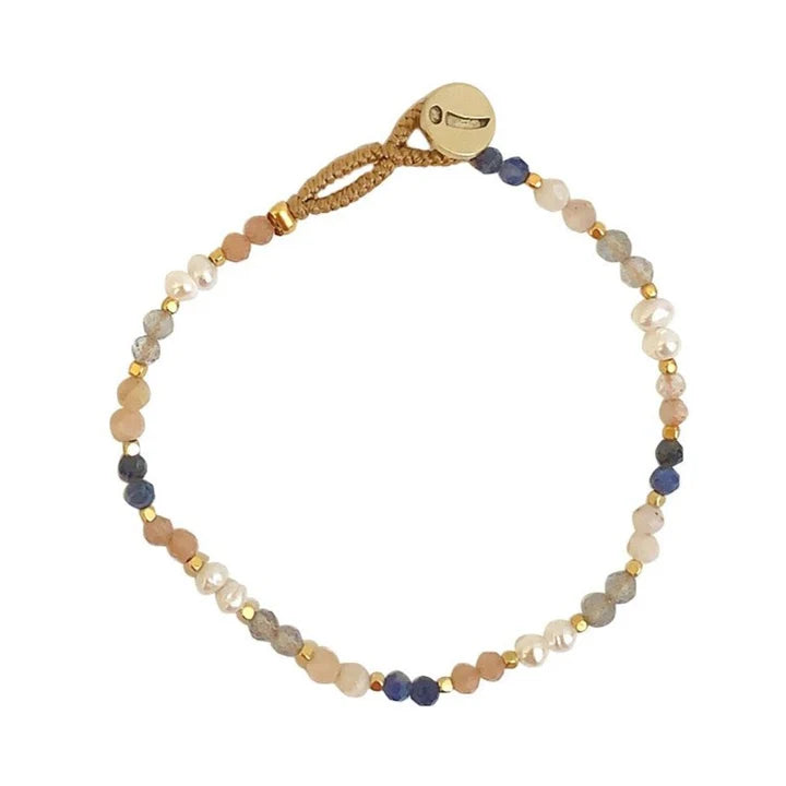 IBU Jewels Armbånd - AP19 Lulu Stone Dot Armbånd i Soft Blue