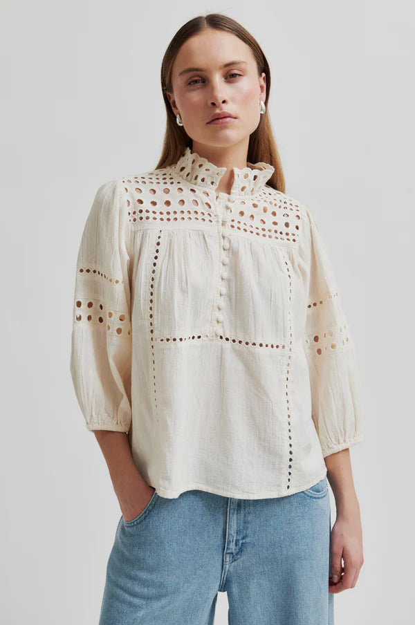 Second Female Bluse -  Brunie Bluse i Ecru