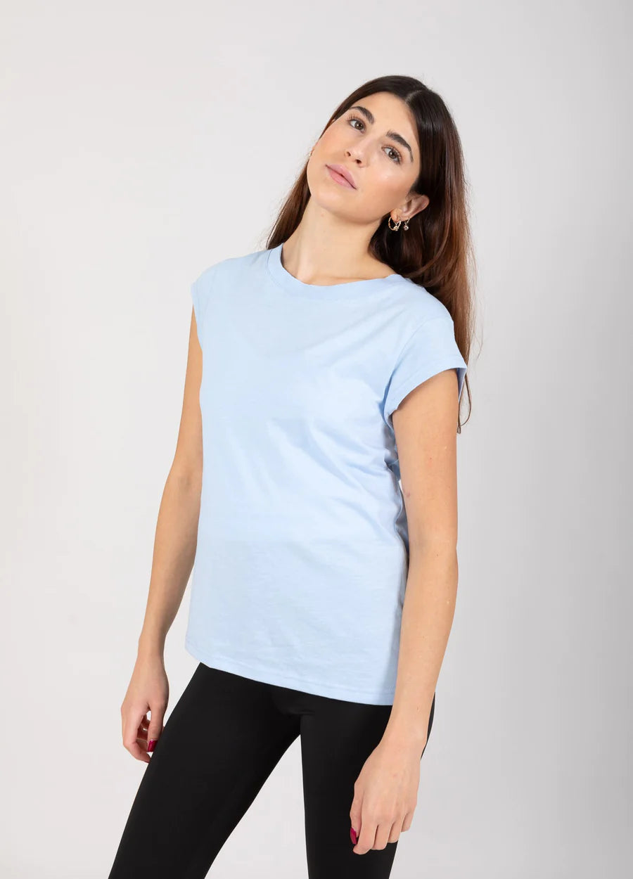 Coster Copenhagen T-shirt - CC Heart Basic T-shirt Rund Hals i Powder Blue