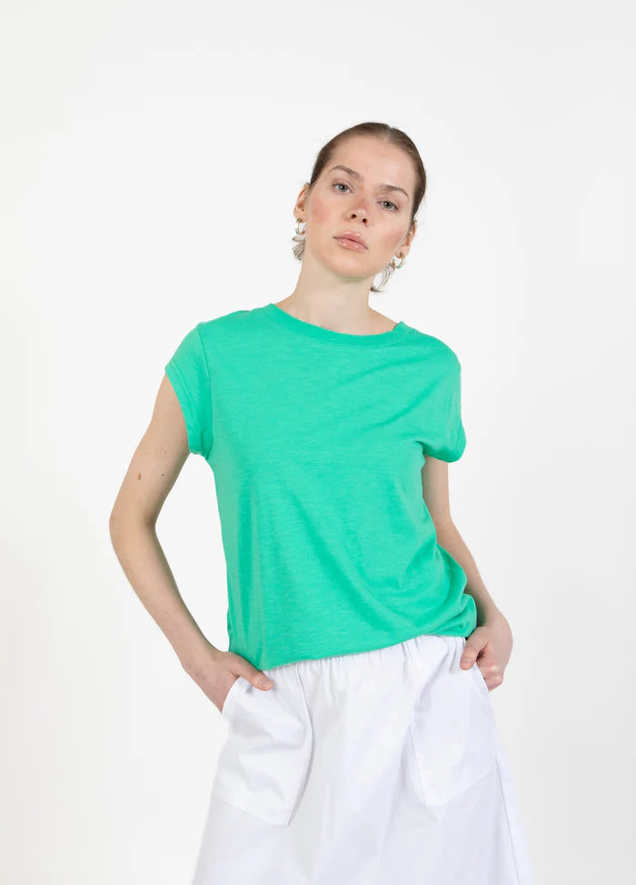 Coster Copenhagen T-shirt - CC-Heart Basic T-shirt Rund Hals i Clover Green