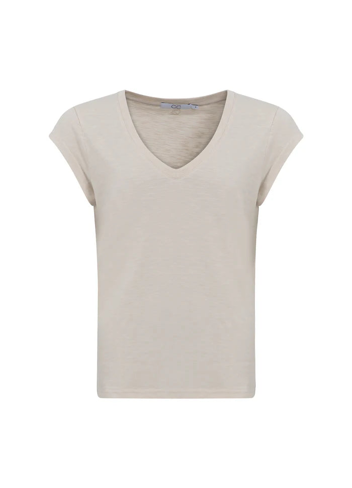 Coster Copenhagen T-shirt - CC-Heart Basic T-shirt V-Hals i Sand