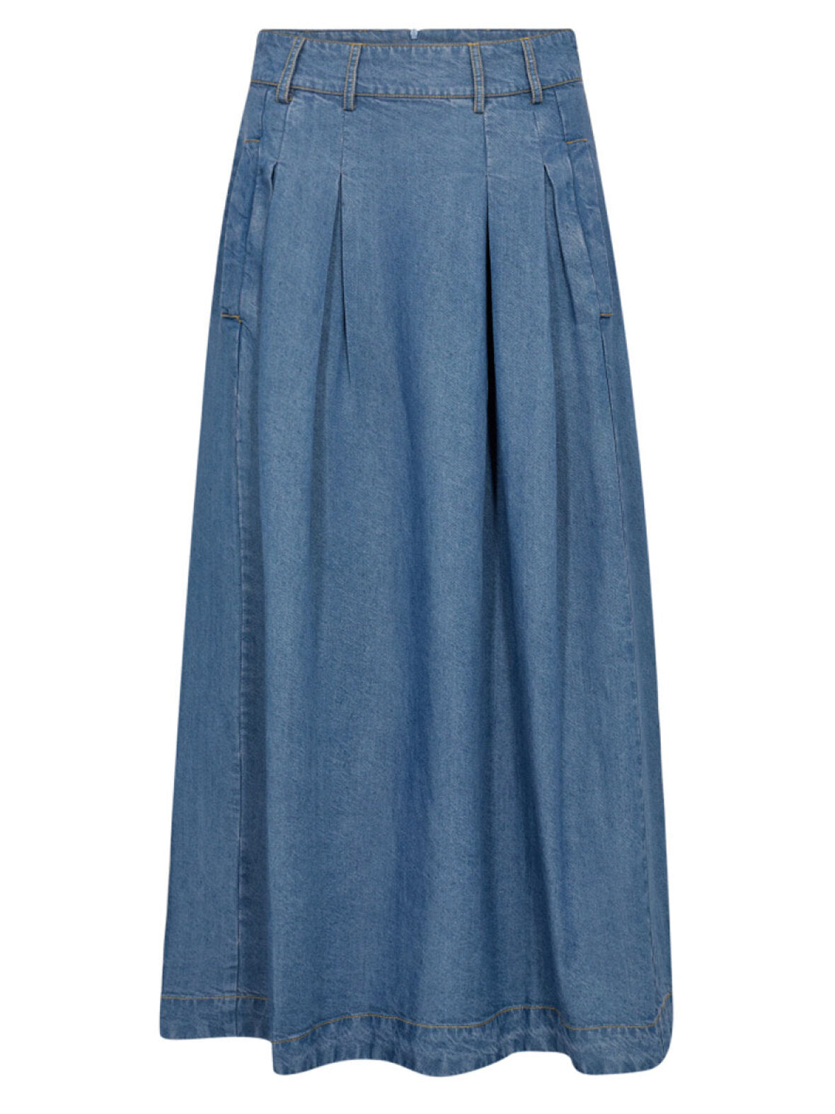 Co´couture Nederdel - AnyaCC Pleat Nederdel i Denim Blue