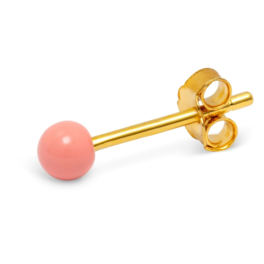 LULU Copenhagen Øreringe - Color Ball Ørering i Burnt Coral Enamel