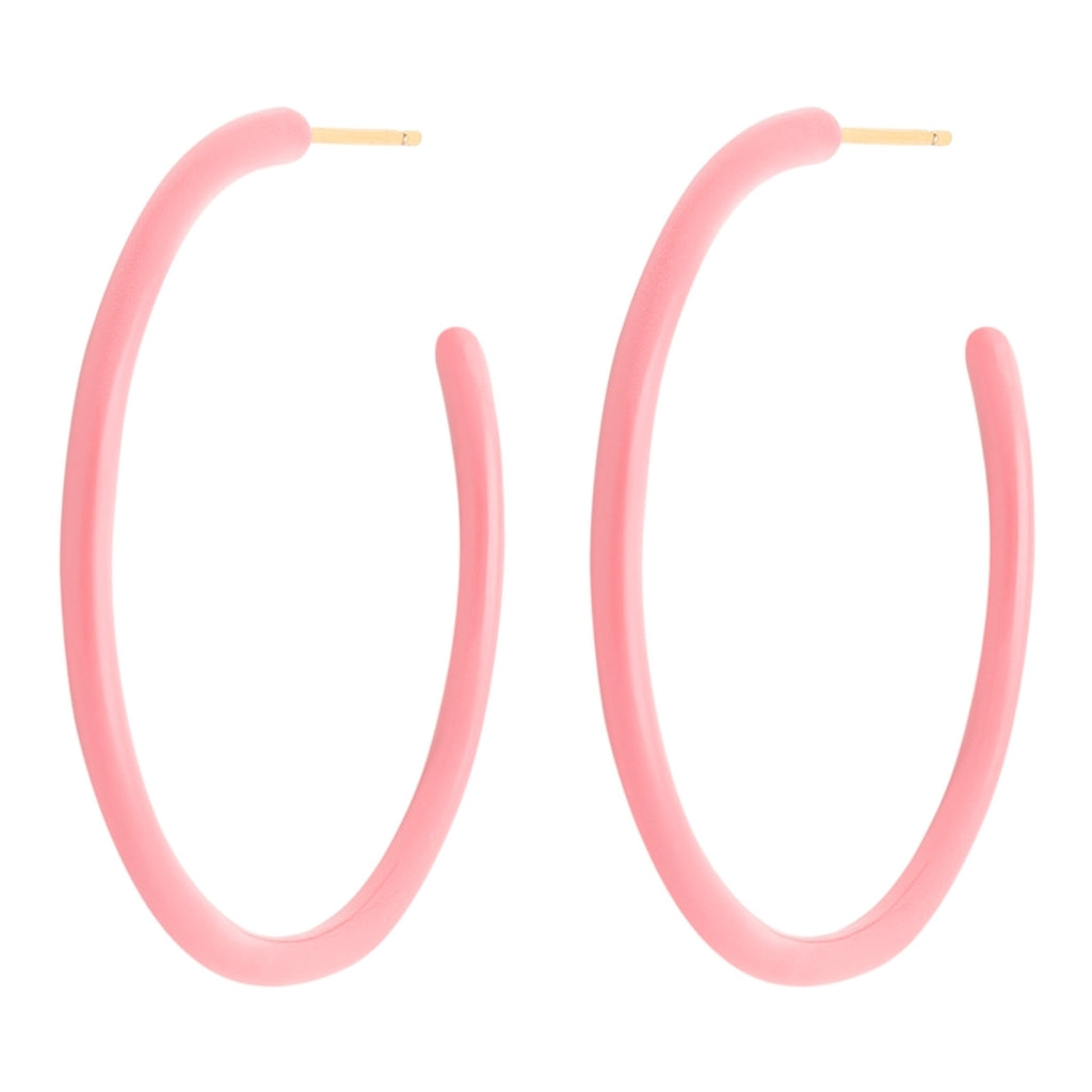 LULU Copenhagen Øreringe - Color Hoops Store Øreringe i Coral Pink
