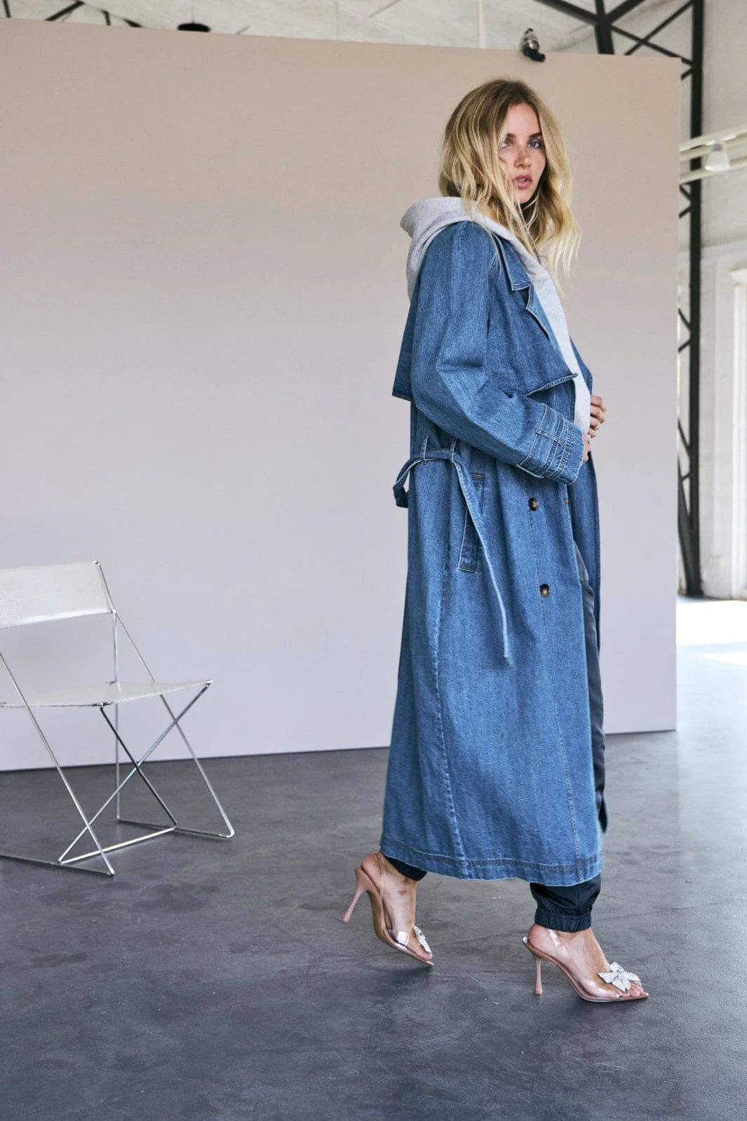 Co´Couture Jakke - DelinaCC Denim Trench Coat i Dark Denim