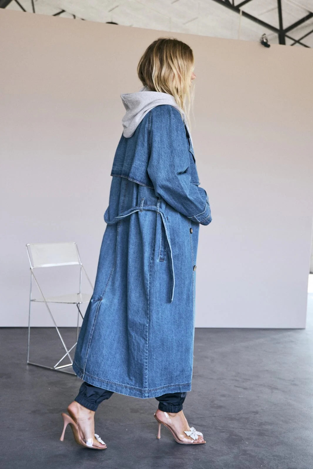 Co´Couture Jakke - DelinaCC Denim Trench Coat i Dark Denim