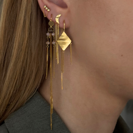 Stine A Ørering - 1420 Bounce Ørering Med Kæde og Behind Ear Pendent