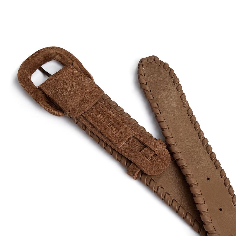 Depeche Bælte - 17178 Jeans Bælte Med Flettet Kant i Dark Camel