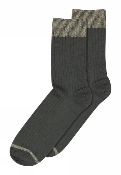 MP Women Strømper - 59532 Erina Uld Rib Strømper i Dusty Iyv