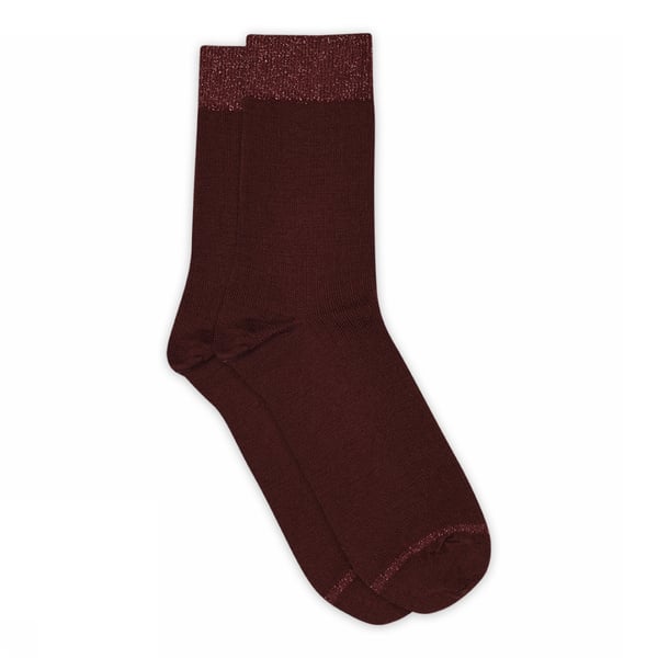 MP Women Strømper - 59532 Erina Uld Rib Strømper i Wine Red