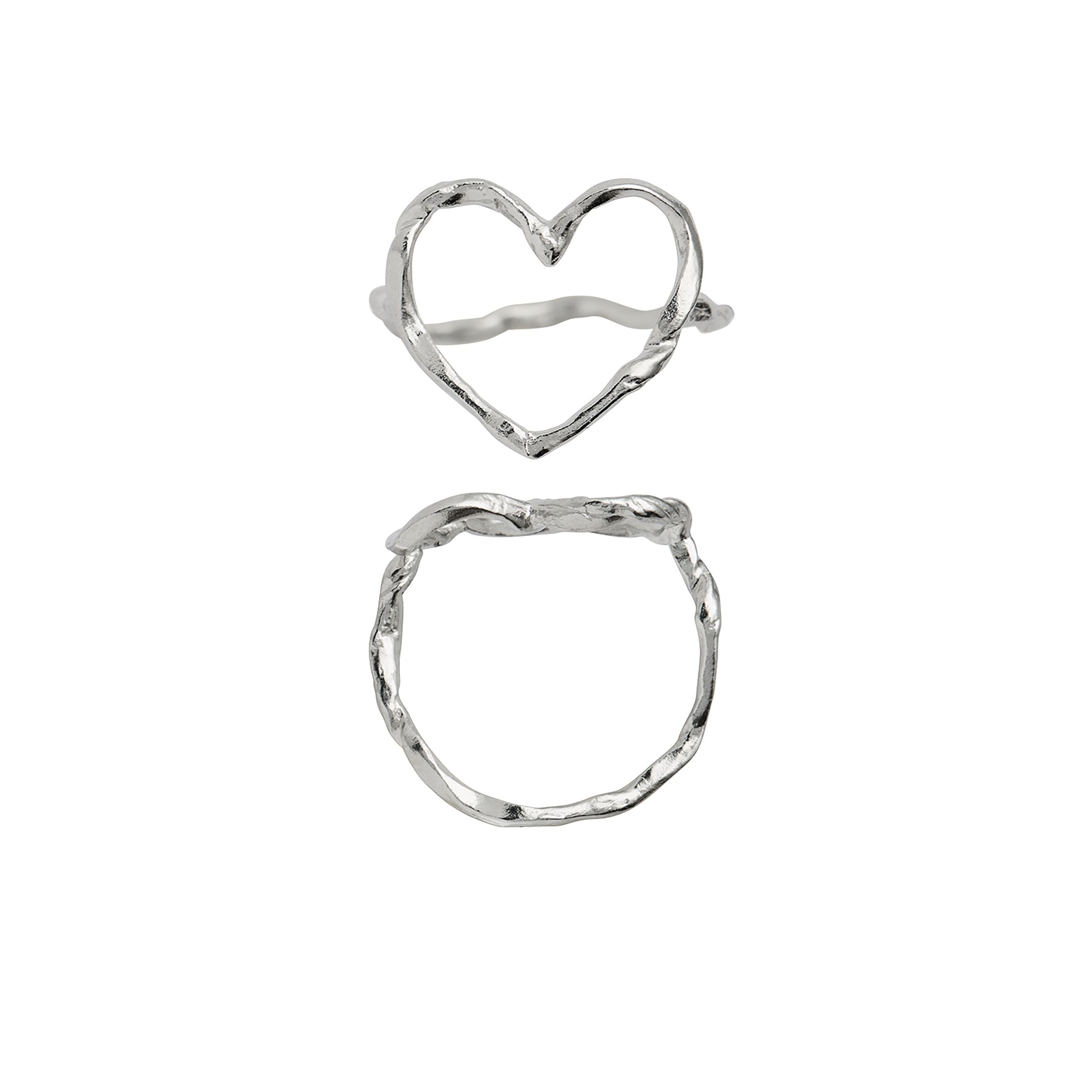 Stine A Fingerring - Funky Heart Ring i Sølv