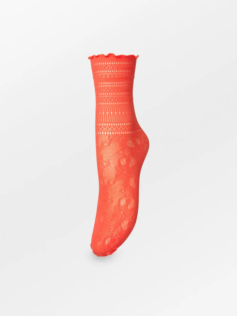 Beck Søndergaard Strømper - Bloom Lace Strømper i Grenadine Red