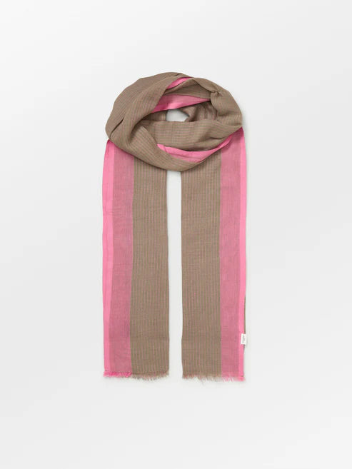 Beck Søndergaard Tørklæde - Stripy Cowea Tørklæde i Carmine Pink