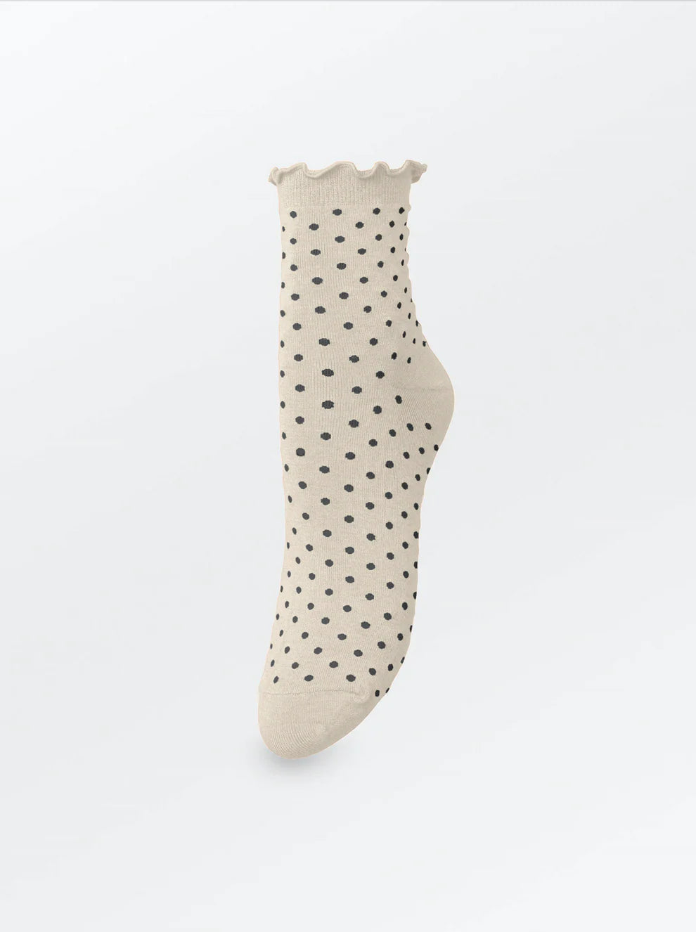 Beck Søndergaard Strømper - Dotted Frilla Korte Strømper i Birch White