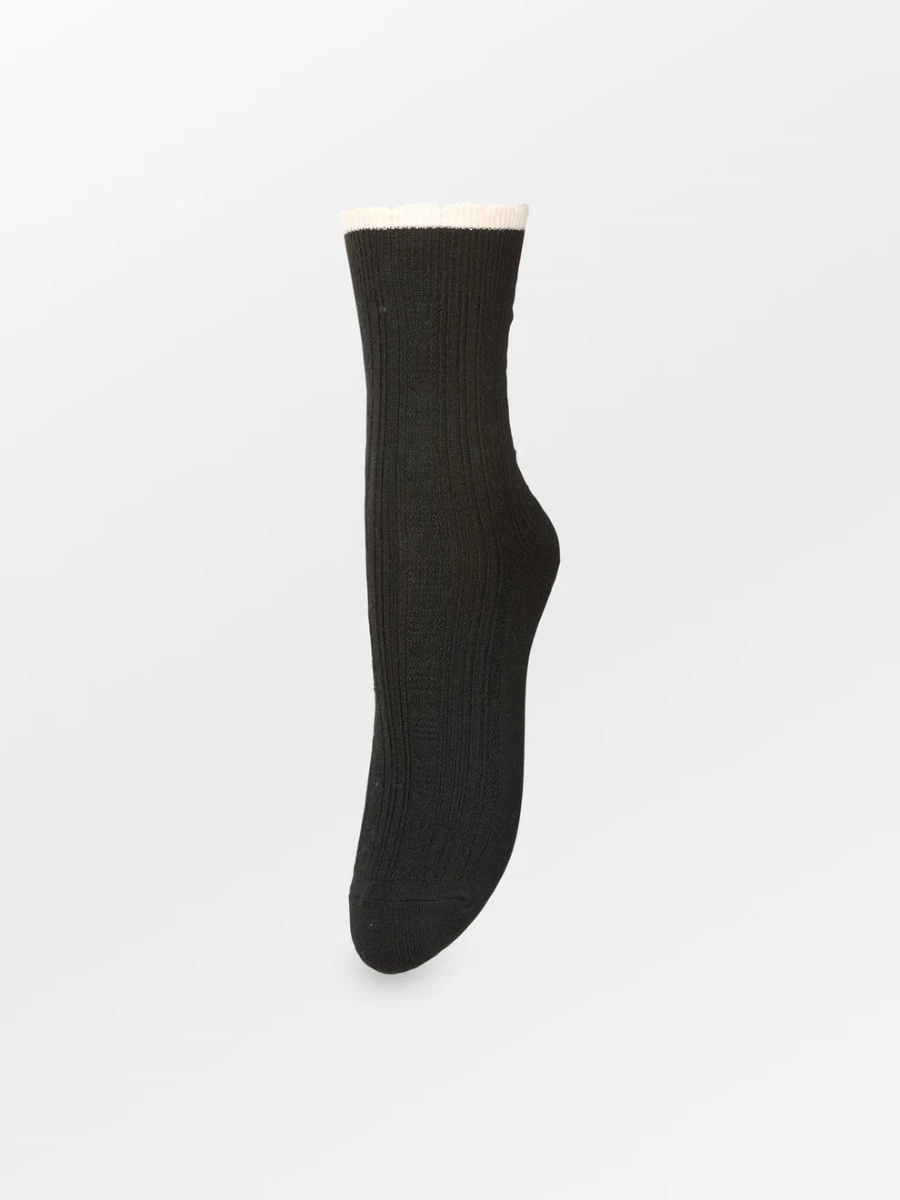 Beck Søndergaard Strømper - Scallop Strømper i Black Melange