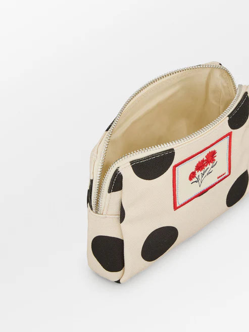 Beck Søndergaard Taske - Maxi Polka Canvas Pouch Taske i Birch White