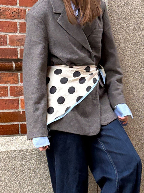 Beck Søndergaard Tørklæde - Maxi Polka Triangle Sia Tørklæde i Birch White