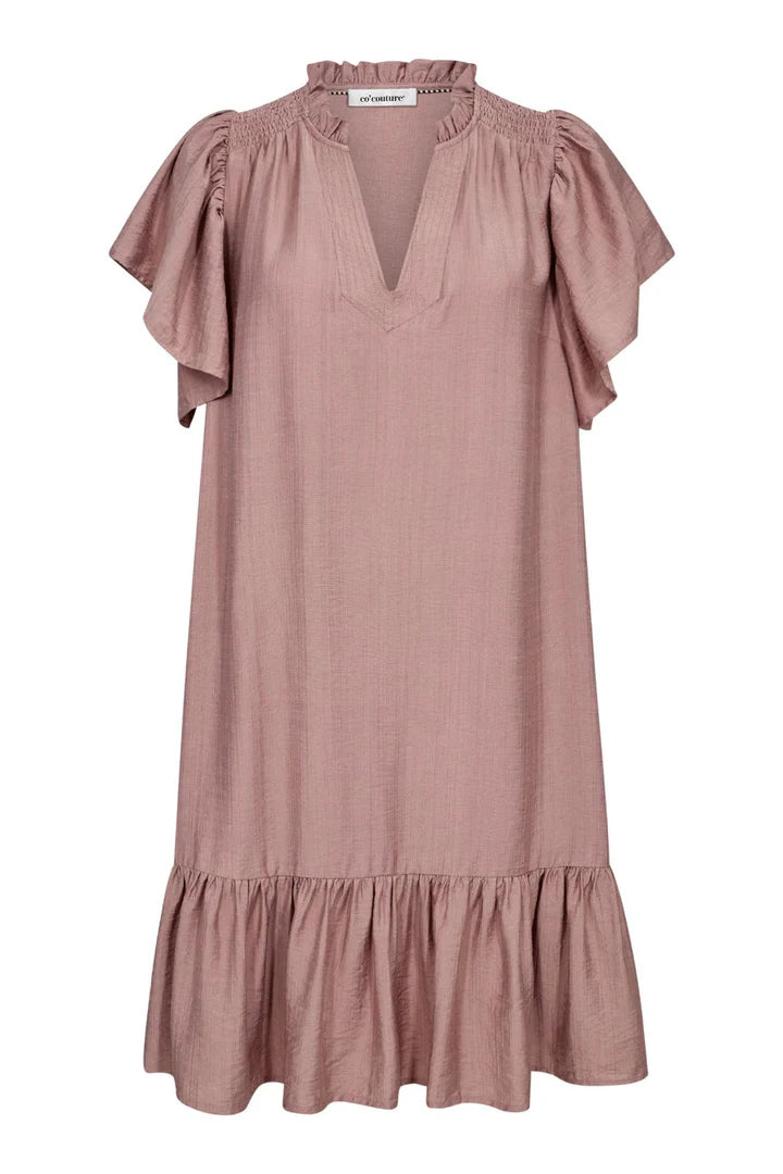 Co´Couture Kjole - Heracc Crop SS Frill Kjole i Old Rose