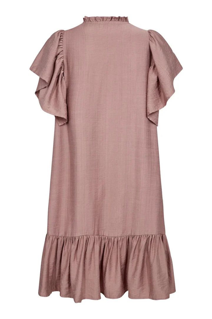 Co´Couture Kjole - Heracc Crop SS Frill Kjole i Old Rose