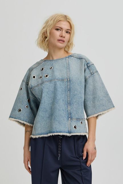 BALL Original Bluse - BASaga Rev Denim Bluse i Vintage Tinted Indiigo Blue