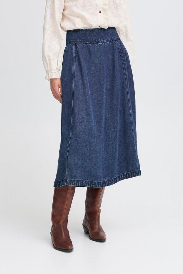 Atelier Rêve Kjole - IRRisle Denim Nederdel i Medium Blå