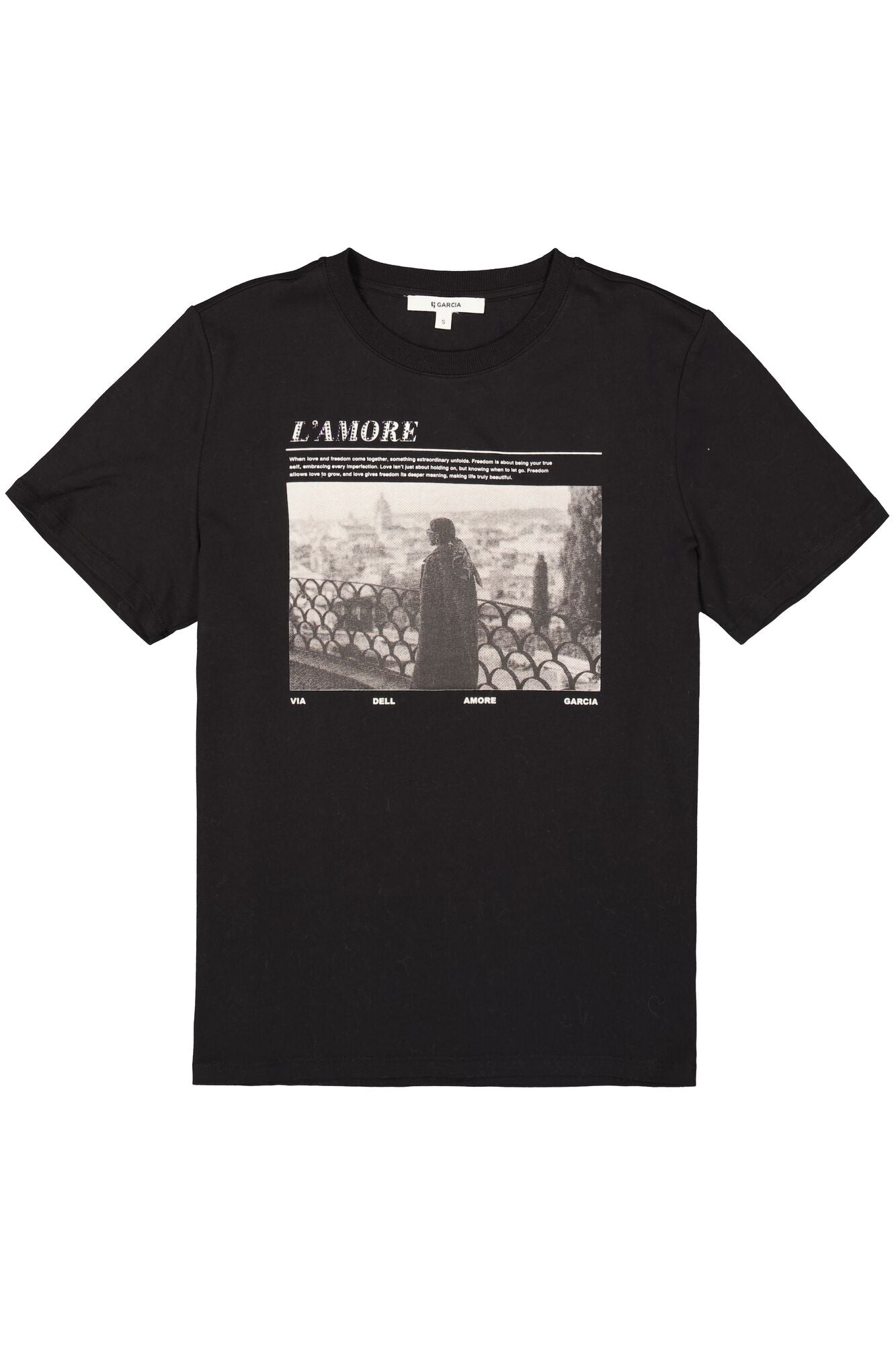 Garcia T-shirt - 50002 T-shirt Med Folie i Sort