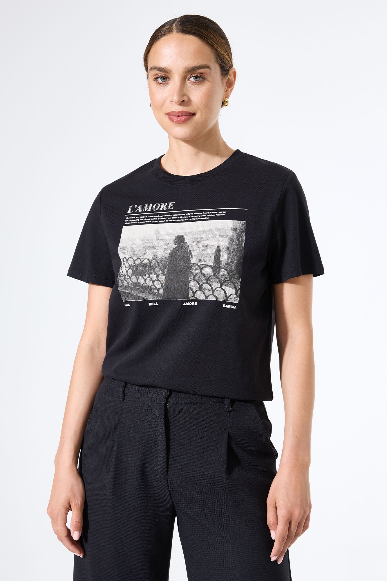Garcia T-shirt - 50002 T-shirt Med Folie i Sort