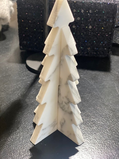 Mangus - Marmor Juletræ i Hvid 18cm