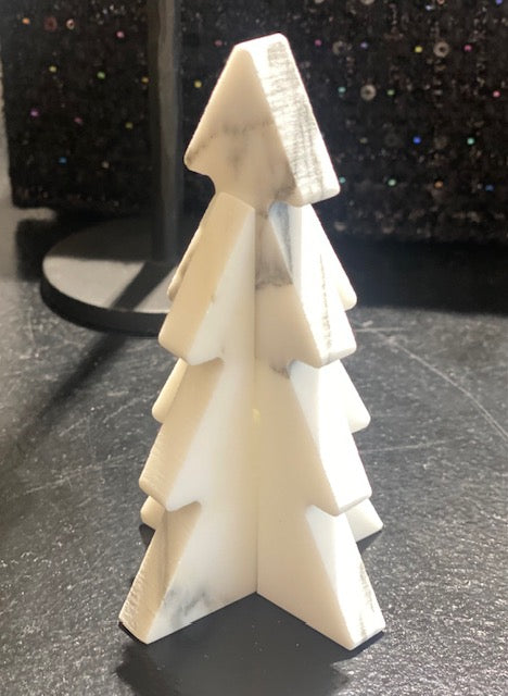 Mangus Juletræ - Marmor Juletræ i Hvid 12cm