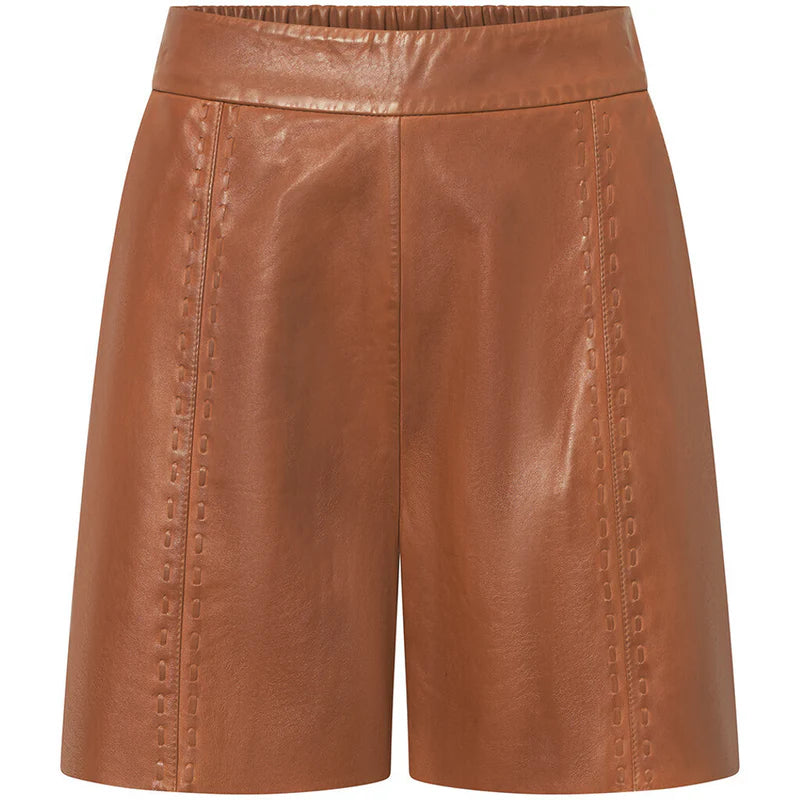 Depeche Shorts - JuliaDEP Skind Shorts i Vintage Cognac